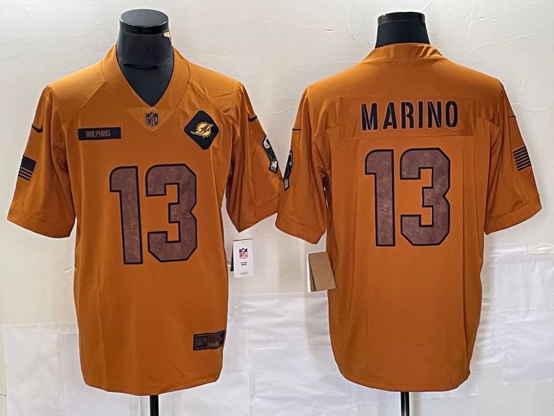 Men Miami Dolphins #13 Marino brown Nike 2023 Salute To Service Limited NFL Jersey